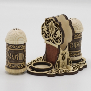 Специи и подставка под зубочистки Узор фанера 141110 (2)