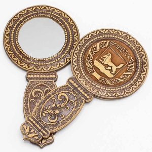 Зеркало Иркутск Герб с ручкой 7х15