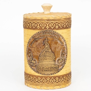 Туес Великий Новгород Памятник Тысячилетие России с кантами 900мл 10х10х16