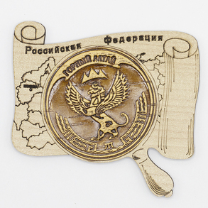 Магнит Горный Алтай Герб Карта однослойный 86