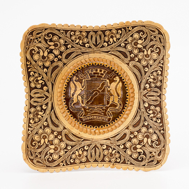 Панно Новосибирск Герб квадратное тисненное 21х21