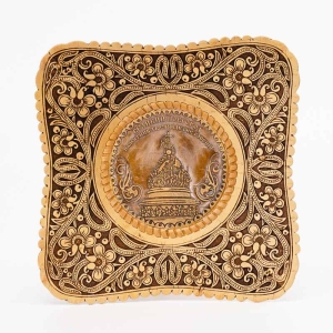 Панно Великий Новгород Памятник Тысячилетие России квадратное тисненное 21х21