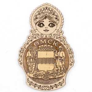 Магнит Омск Герб Матрешка однослойный 5,58,5