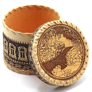 Шкатулка Карелия Пейзаж 11х11х9 ПОД ЗАКАЗ