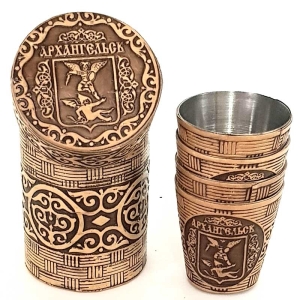 Набор-стопок-Архангельск-Герб-4шт-30мл-4,54,59