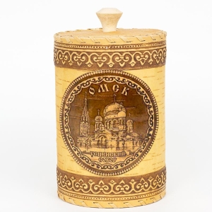 Туес Омск Успенский Собор с кантами 900мл 10х10х16