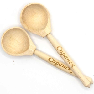 Ложка Саранск Чайная березовая с гравировкой 14,53,5