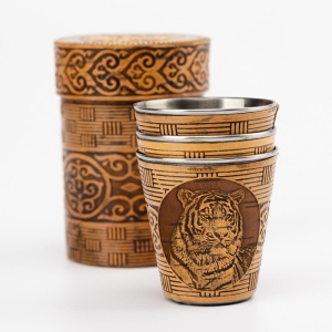 Набор стопок Тигр 3шт 70мл 6,5х6,5х8,5