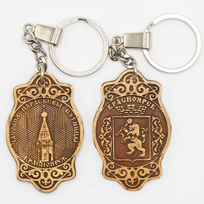 Брелок Красноярск Часовня Параскевы Пятницы фигурный-Герб 3x5