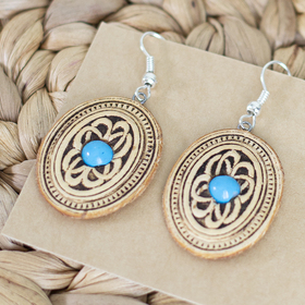 Серьги Тиснение 1 с камнем в ассортименте (7)