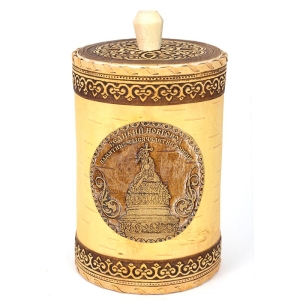 Туес Великий Новгород Памятник Тысячелетие России с кантами 12х12х19