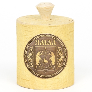 Туес Ямал Герб Антик светлый 80мл 6x6x7,5