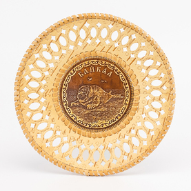 Панно Байкал Нерпа круглое резное 21х21