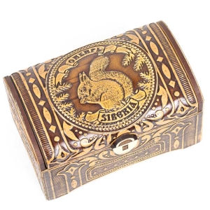 Шкатулка Сибирь Белка Сундук 1065