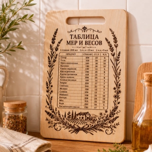 Доска-разделочная-Таблица-мер-и-весов-с-гравировкой-2416-1