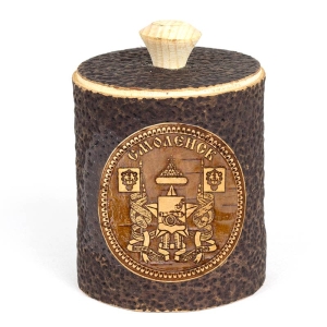 Туес Смоленск Герб Антик темный 80мл 6х6х7,5