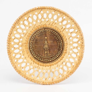 Панно Красноярск Часовня Параскевы Пятницы круглое резное 21х21