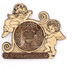 Магнит Уссурийск Герб Ангелы 9,57