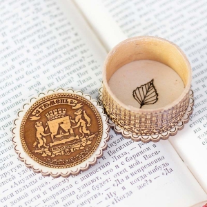 Шкатулка Тюмень Герб фигурная 4,5х4,5х3