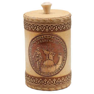 Туес Архангельск Петр1 Парусник Пур-наволок с кантами 1000мл 101016