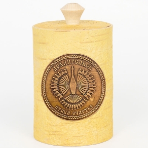 Туес Архангельск Птица Счастья Антик светлый 350мл 8х8х11,5