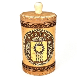 Туес Братск Герб с кантами 8814