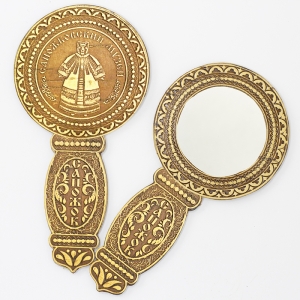 Зеркало Сапожок Сапожковский Музей Матрешка с ручкой 7,5x15