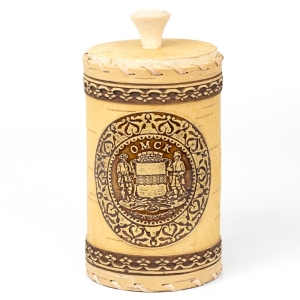 Туес Омск Герб с кантами 8814