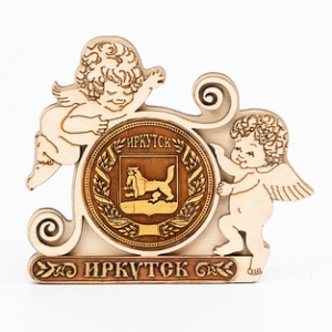 Магнит Иркутск Герб Ангелы 9,5x7