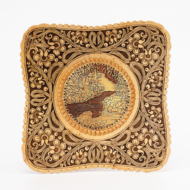 Панно Карелия Пейзаж квадратное тисненное 21х21