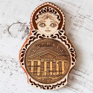 Магнит Барнаул Вокзал Матрешка 5,5х8,5