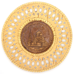Панно Омск Успенский Собор круглое резное 2121