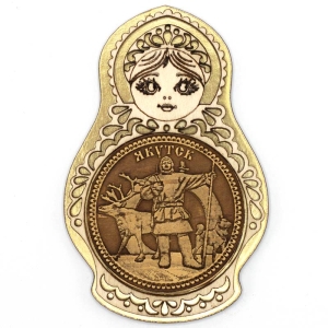 Магнит Якутск Матрешка Золото 5,58,5