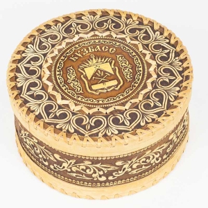 Шкатулка Кузбасс Герб 11х11х9 ПОД ЗАКАЗ