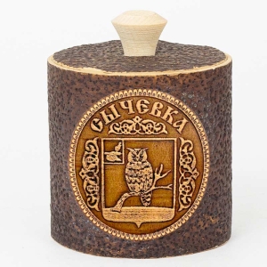 Туес Сычевка Герб Антик темный 8х8х8
