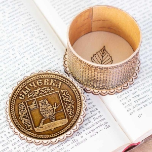 Шкатулка Сычевка Герб фигурная 7х7х4,7