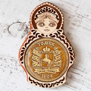 Магнит Томск Герб Матрешка 5,5х8,5