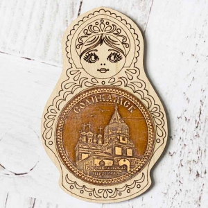 Магнит Соликамск Богоявленская церковь Матрешка однослойный 5,5х8,5