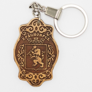 Брелок Красноярск Герб фигурный 3x5