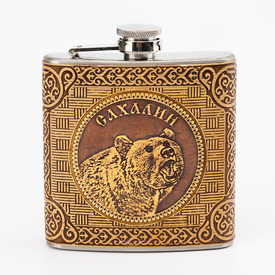 Фляжка Сахалин Медведь 180мл 60Z