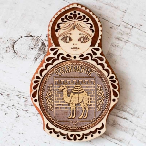 Магнит Челябинск Герб Матрешка 5,5х8,5