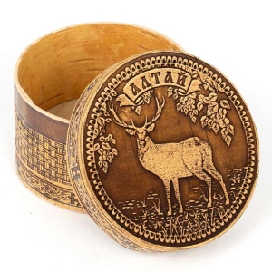 Шкатулка Алтай Олень  6,5х6,5х4,5