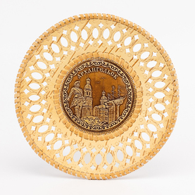 Панно Архангельск Петр1 Коллаж круглое резное 21х21