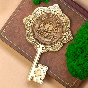 Магнит Тюмень Герб Ключ Золото 7,5х11,5