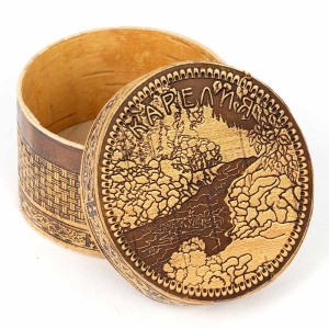 Шкатулка Карелия Пейзаж 6,5х6,5х4,5