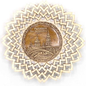 Тарелка Рыбинск Спасо-Преображенский Собор Фанера 16,516,53