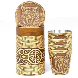 Набор стопок Волк 4шт 30мл 4,54,59