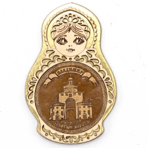 Магнит Владимир золотые ворота Матрешка Золото 5,58,5