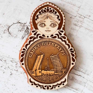 Магнит Санкт-Петербург Дворцовый Мост Матрешка 5,5х8,5