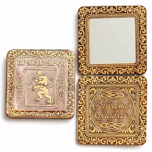 Зеркало Красноярск Герб шарнирное 7,5х7,5х1